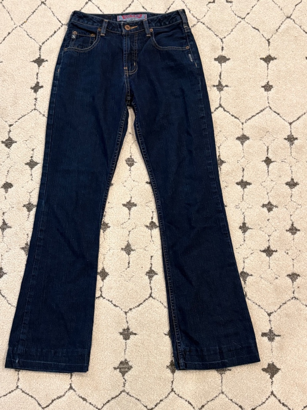Silver Jeans Co Suki Mid Rise Curvy Bootcut Jeans Dark Indigo Size 27/32 Hemmed